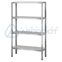 Стеллаж полочный СПЛп - 1000*400*2000 "Profi Inox" (полка перфорация 4 шт.)