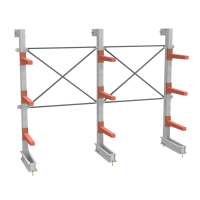 Стеллаж консольный односторонний СТ-062, 3 яруса (с доп.секцией)