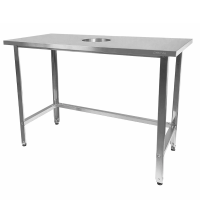 Стол для сбора отходов Norma Inox 1200×800×860, обечайка 30 мм, на уголке из нержавеющей стали