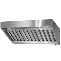 Зонт вытяжной пристенный, полуоткрытый ЗВПб - 1800*1000*400 "Base" (к-т светильников)