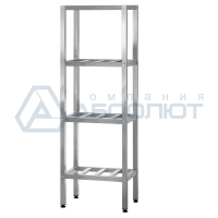 Стеллаж полочный СПЛп - 800*600*2000 "Profi Inox" (полка-решетка 4 шт.)