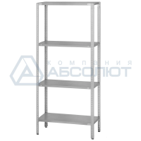 Стеллаж из нержавеющей стали, СПЛ - 800*600*1600, комбинированный (полка сплошная 4 шт.)