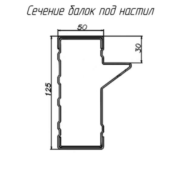 Ригель СТСМ 1800*125*50, П, Ral 3020 Ригель СТСМ 1800*125*50, П, Ral 3020