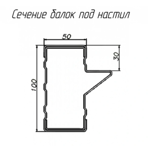 Ригель СТСМ 2700*100*50, П, Ral 7035 Ригель СТСМ 2700*100*50, П, Ral 7035