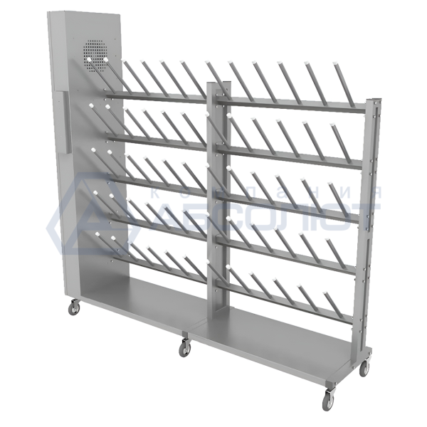 Односторонний сушильный стеллаж "SL2 Лидер-Премиум" Мобильный 12 комплектов
