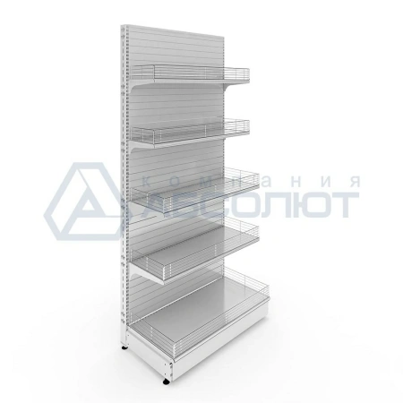 Стеллаж торговый пристенный Нордика, 2250-1250-500, 5 полок
