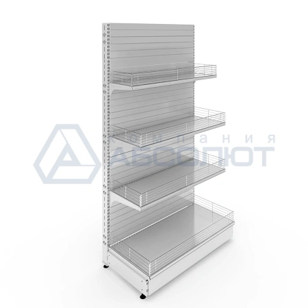 Стеллаж торговый пристенный Нордика, 2000-1250-500, 4 полки