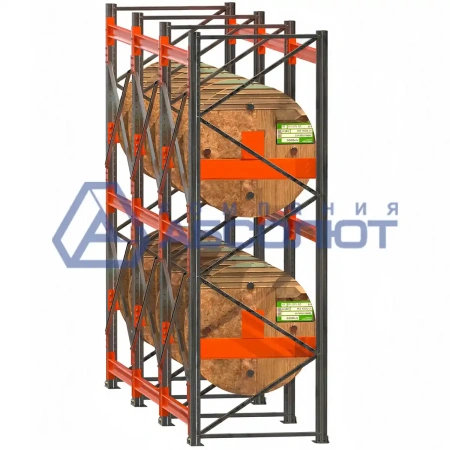 Стеллажи прямые для бобин, катушек и кабельных барабанов от компании Абсолют