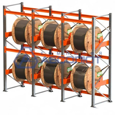 Стеллажи прямые для бобин, катушек и кабельных барабанов от компании Абсолют