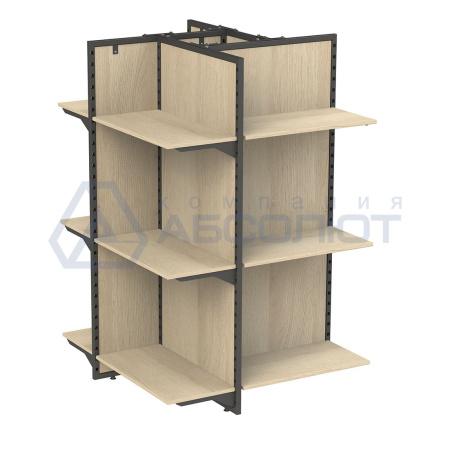 Стеллаж островной четырехсторонний со стенками ЛДСП, высотой 1900 мм от компании Абсолют