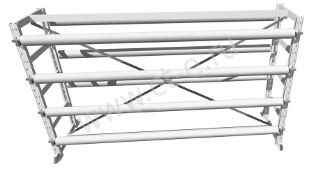 Стеллаж для линолеума 4 м 8 ярусов двухсторонний Стеллаж для линолеума 4 м 8 ярусов двухсторонний